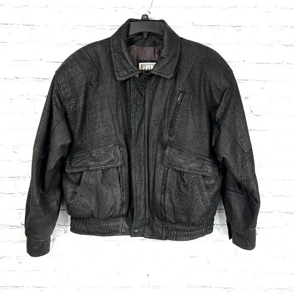 Wilsons Leather Other - VINTAGE |•WILSONS LEATHER•| Pelle Cuir Textured Leather Bomber Jacket